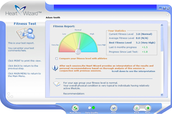 Click to see a larger picture of Fitness Test report screen